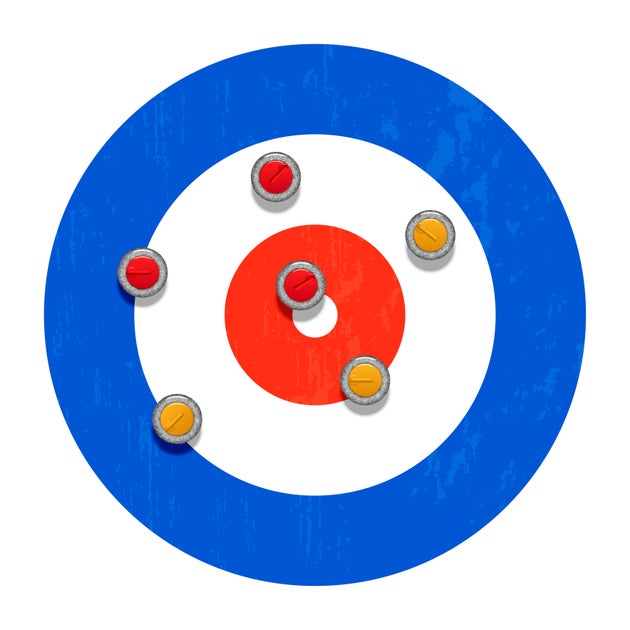 カーリングシートの両端にある円、「ハウス」。このハウス中心の一番近くにストーンを置いたチームが得点を獲得する