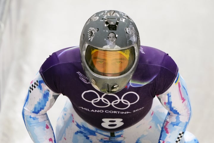 Ukraine's Vladyslav Heraskevych during the Men's Skeleton Training at the Cortina Sliding Centre, on day three of the Milano Cortina 2026 Winter Olympics, Italy. Picture date: Monday February 9, 2026. (Photo by Andrew Milligan/PA Images via Getty Images)