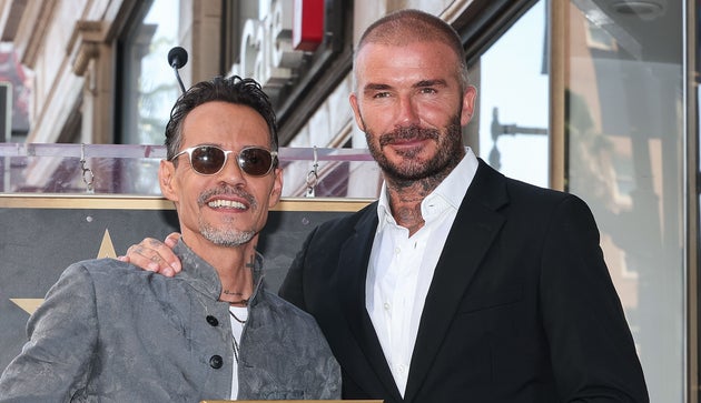 Marc Anthony and Sir David Beckham in September 2023