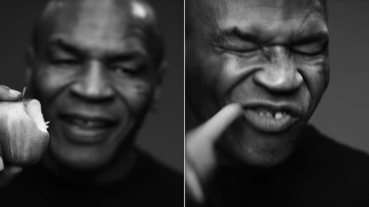 Mike Tyson is seen eating an apple and a carrot in MAHA's Super Bowl ad.