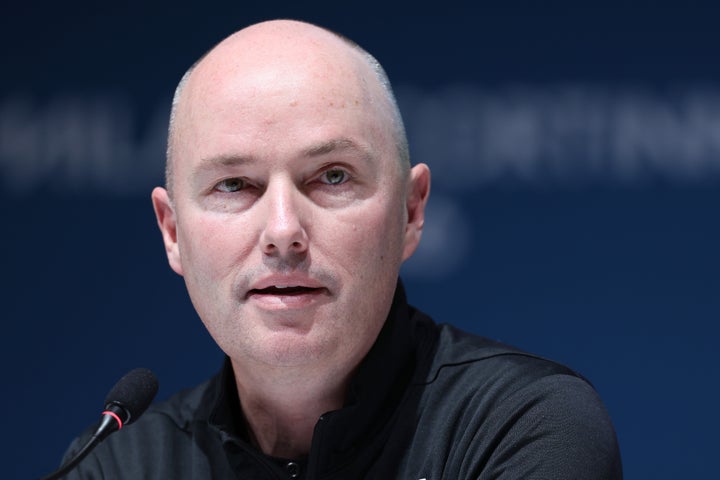 Utah Gov. Spencer Cox speaks to the media Tuesday in Milan.