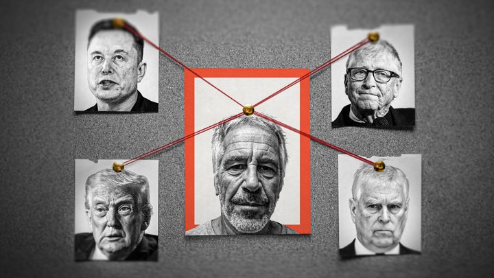 Jeffrey Epstein, center, has been linked to billionaires like Elon Musk and Bill Gates, President Donald Trump, and disgraced British royal family member Andrew Mountbatten-Windsor, who have all denied participating in Epstein's criminal activity.