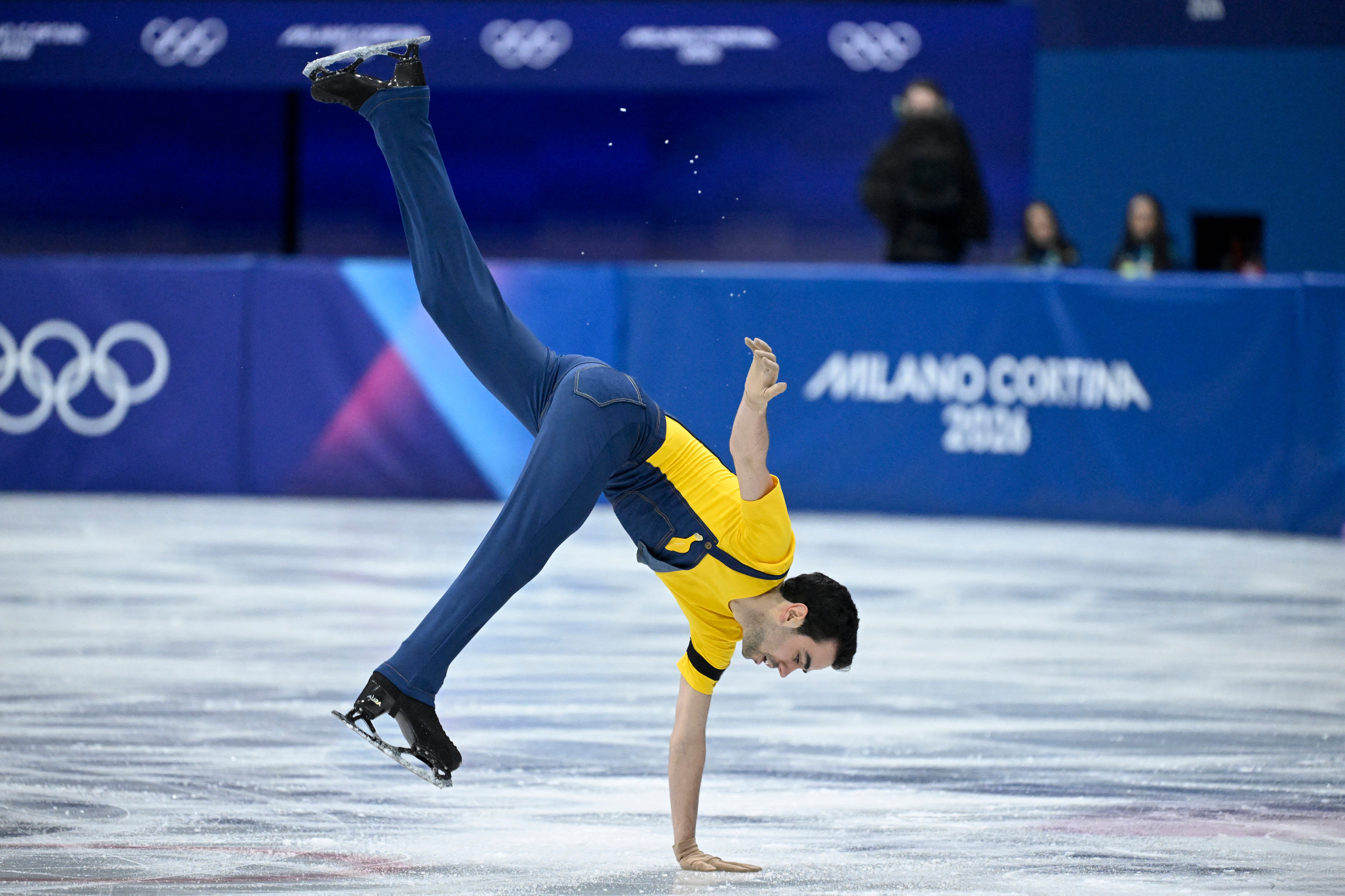 Spain's Tomas-Llorenc Guarino Sabate competes in the men's figure skating short program at Milano Ice Skating Arena on Tuesday.