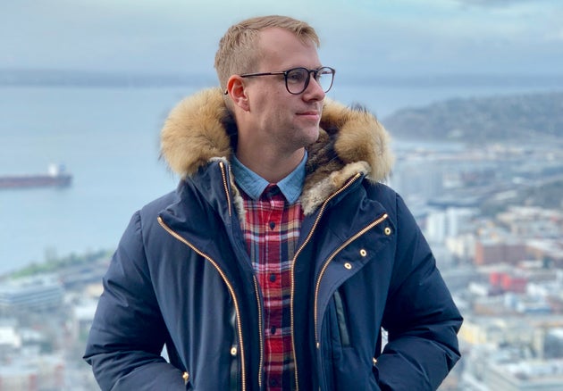 The author at the top of the Space Needle in Seattle.