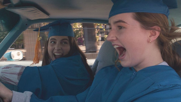 Beanie Feldstein and Kaitlyn Dever in Booksmart