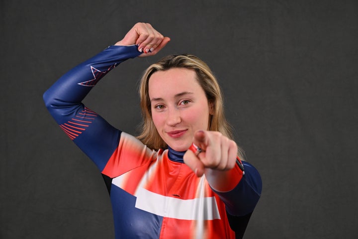 Team USA luger Sophia Kirkby poses for a photo ahead of the Milan Cortina Games.