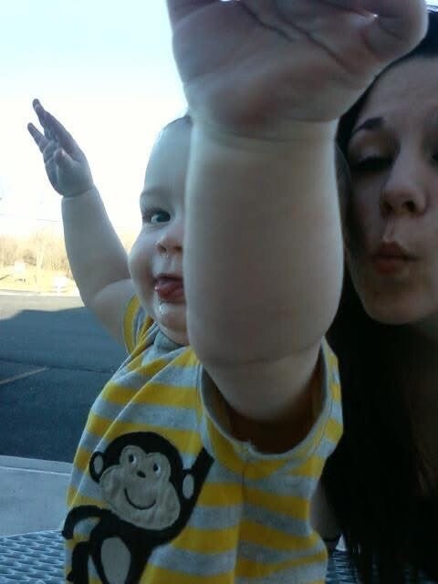 The author with her son.