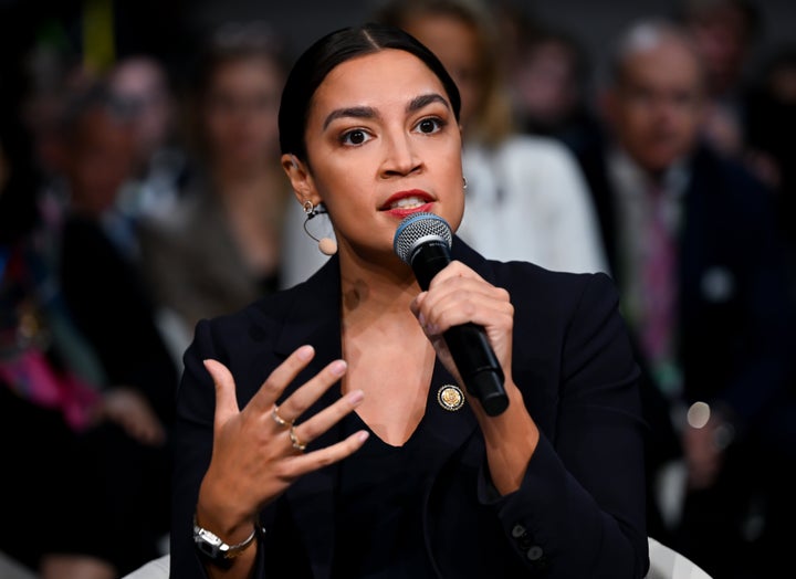Rep. Alexandria Ocasio-Cortez on Friday at the Munich Security Conference.