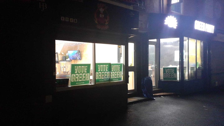 The Green Party said the same neighbours then filled their windows with Green Party posters