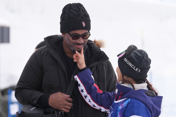 Garrett and Kim have a light moment after the qualifying round.