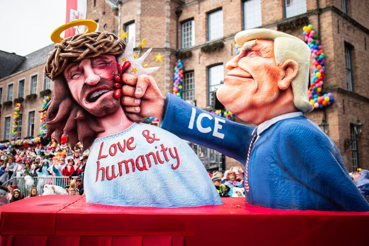 Trump and Epstein get the carnival treatment in Germany. And it's brutal.
