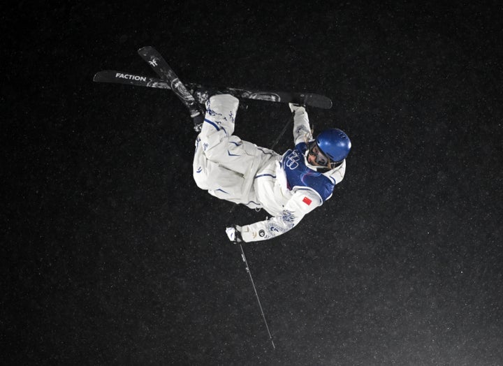 Gu competes in the big air final on Monday.