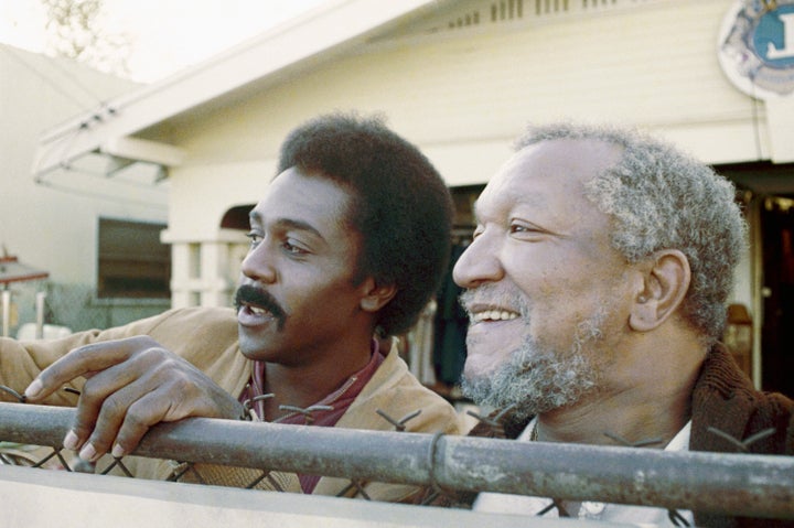 Demond Wilson as Lamont Sanford, Redd Foxx as Fred G. Sanford in one shot 