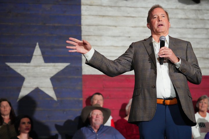 Texas Attorney General Ken Paxton, a Republican candidate for the U.S. Senate, speaks during a campaign event, Monday, Feb. 16, 2026, in Tyler, Texas.