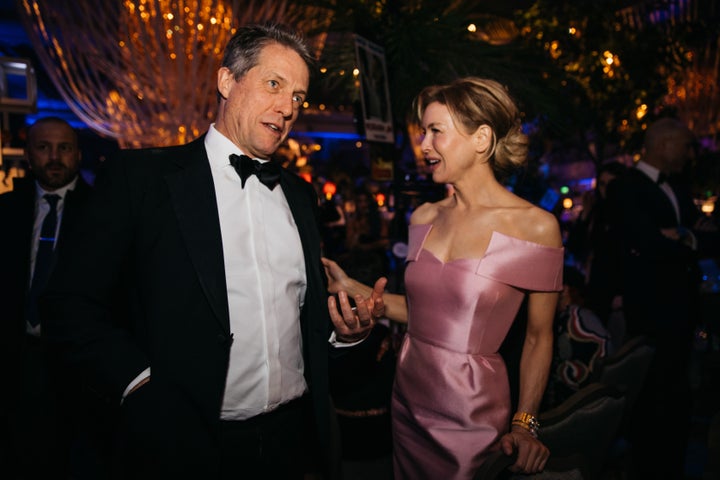 Hugh Grant and Renée Zellweger pictured together after the 2020 Baftas