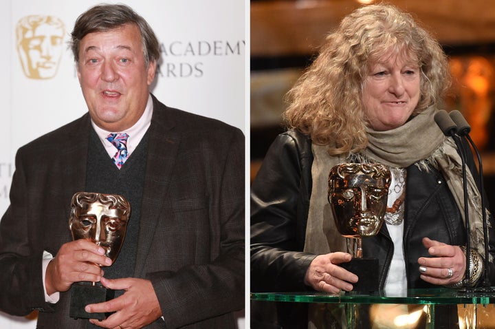 Stephen Fry and Jenny Beavan in 2016