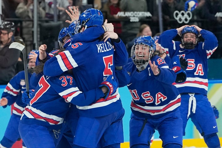 The American women celebrate after Megan Keller's golden goal against Canada on Thursday.