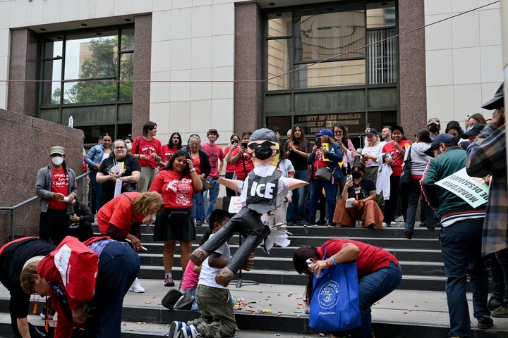 On July 22, 2025, community organizers rallied outside the the building where the Los Angeles County Board of Supervisors meets to urge board members to pass eviction protections.