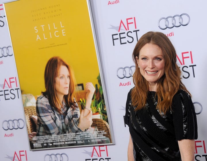 Julianne Moore at a screening of "Still Alice," a movie where she portrays a woman battling early on-set Alzheimer's disease.