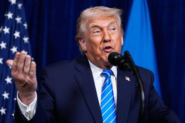 President Donald Trump speaks during a joint news conference with Ukraine's President Volodymyr Zelenskyy following a meeting at his Mar-a-Lago club, Sunday, Dec. 28, 2025, in Palm Beach, Fla.