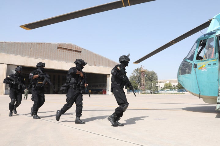 HORMOZGAN, IRAN - FEBRUARY 19: Naval units from Iran and Russia carry out to simulation of rescue a hijacked vessel during the joint naval drills held at the Port of Bandar Abbas near the Strait of Hormuz in Hormozgan, Iran on February 19, 2026. (Photo by Iranian Army/Handout/Anadolu via Getty Images)