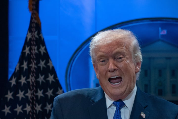 President Donald Trump speaks to reporters during a news conference on tariffs on Friday, Feb. 20, 2026 at the White House in Washington, D.C.