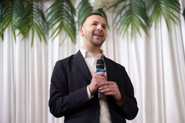 Green Party leader Zack Polanski speaks as candidate for the Gorton and Denton by-election Hannah Spencer is announced in Manchester, England, Friday, Jan. 30, 2026.