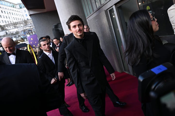 Timothée Chalamet attends the BAFTA Film Awards 2026 at the Royal Festival Hall in London on Sunday.