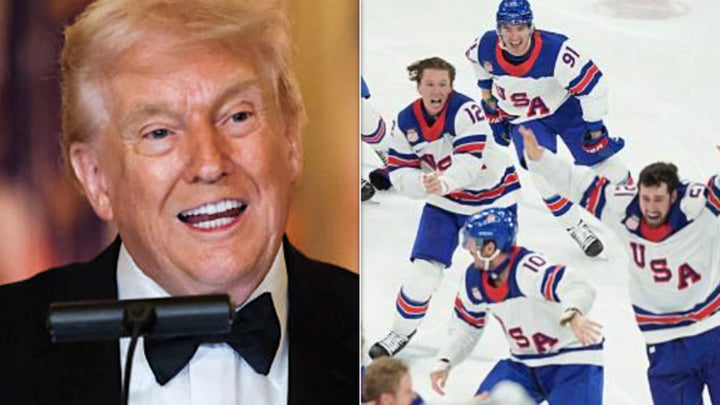 Donald Trump virtually showered himself in glory for the U.S. hockey victory over Canada.