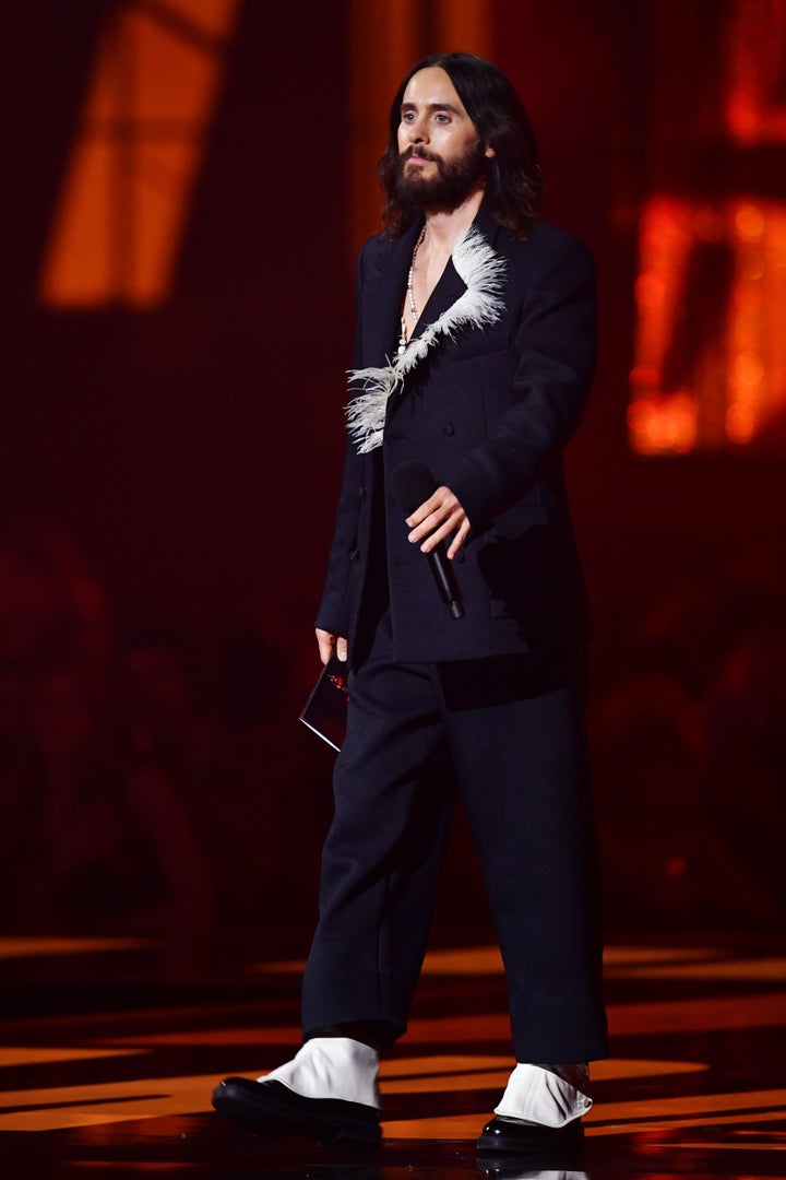 Jared Leto on stage at last year's Brit Awards