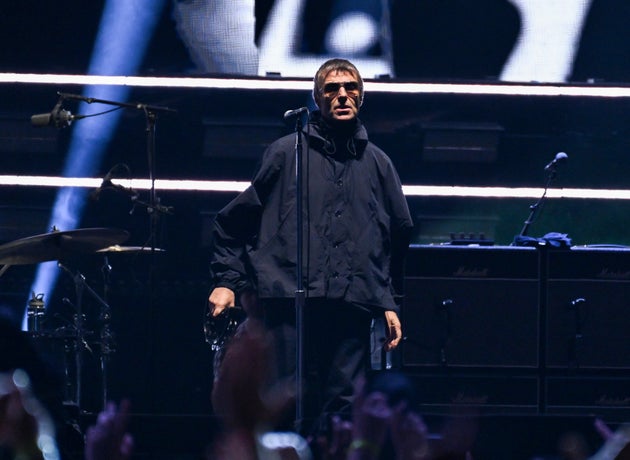 Liam Gallagher on stage in New Jersey as part of Oasis' reunion tour