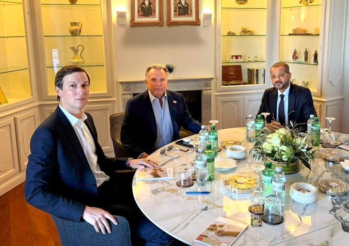 President Donald Trump's son-in-law Jared Kushner and Special Envoy to the Middle East Steve Witkoff met with Omani Foreign Minister Badr bin Hamad Al Busaidi in Geneva, Switzerland, on Feb. 26.