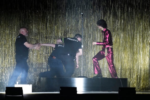 Sombr's Brit Awards performance included scenes of controlled chaos
