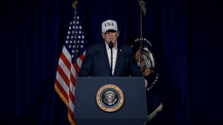 A screen grab from a video released on U.S. President Donald Trump’s Truth Social account shows Donald Trump making statements regarding combat operations on Iran on February 28, 2026 in Pal Beach, Florida, United States. (Photo by US President Trump Via Truth Social/Anadolu via Getty Images)