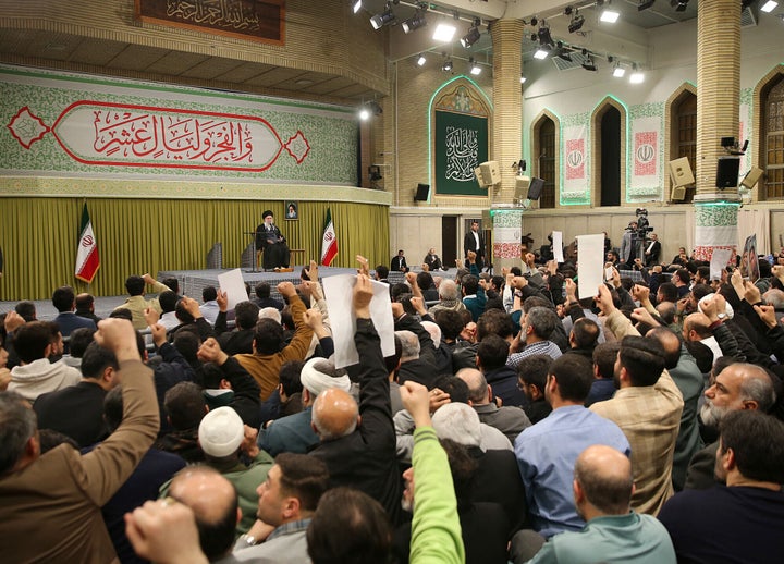 Iran's Supreme Leader Ali Khamenei addresses to the public on the occasion of the 47th anniversary of the Iranian Revolution at his residence in Tehran, Iran on February 1, 2026. (Photo by Iranian Leader Press Office/Anadolu via Getty Images)