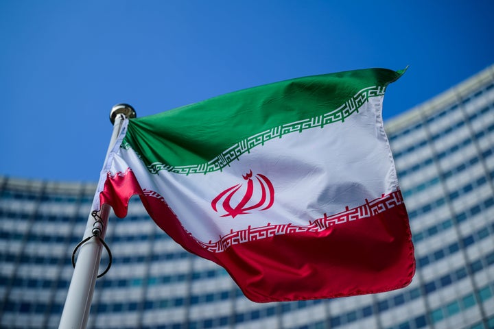 The flag of Iran is seen outside the headquarters of the International Atomic Energy Agency (IAEA) during a meeting of the IAEA Board of Governors on March 2, 2026 in Vienna, Austria. The Board meets at the request of Russia and in response to the ongoing US and Israeli airstrikes against Iran.