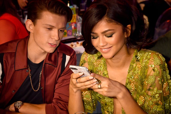 Actors Tom Holland and Zendaya attend the MTV Movie And TV Awards at the Shrine Auditorium on May 7, 2017 in Los Angeles, California.