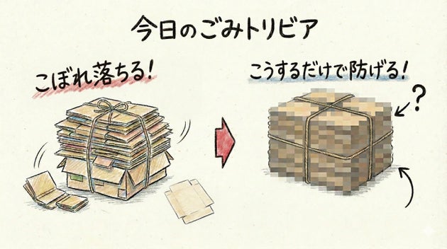 こうすればダンボールがこぼれ落ちるのを防ぐことができる