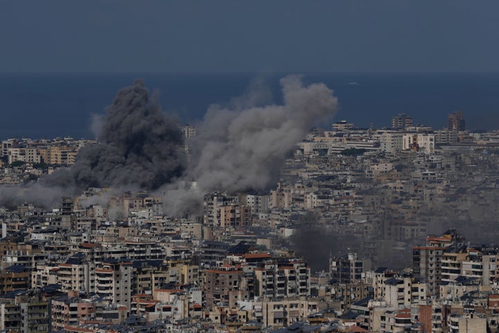 Smoke rises following Israeli airstrikes in Dahiyeh, southern suburb of Beirut, Lebanon, on March 4, 2026.