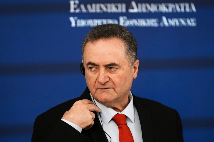 Israeli Defense Minister Israel Katz speaks following a meeting in Athens, Greece, on Jan. 20, 2026. Katz on Wednesday warned that whoever Iran picks as the country’s next supreme leader, he will be "a target for elimination."