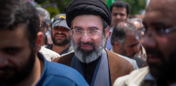 May 31, 2019 file photo shows, Son of Irans Supreme Leader Ayatollah Ali Khamenei, Mojtaba Khamenei, attends a demonstration to mark Jerusalem day in Tehran. (Photo by Morteza Nikoubazl/NurPhoto via Getty Images)