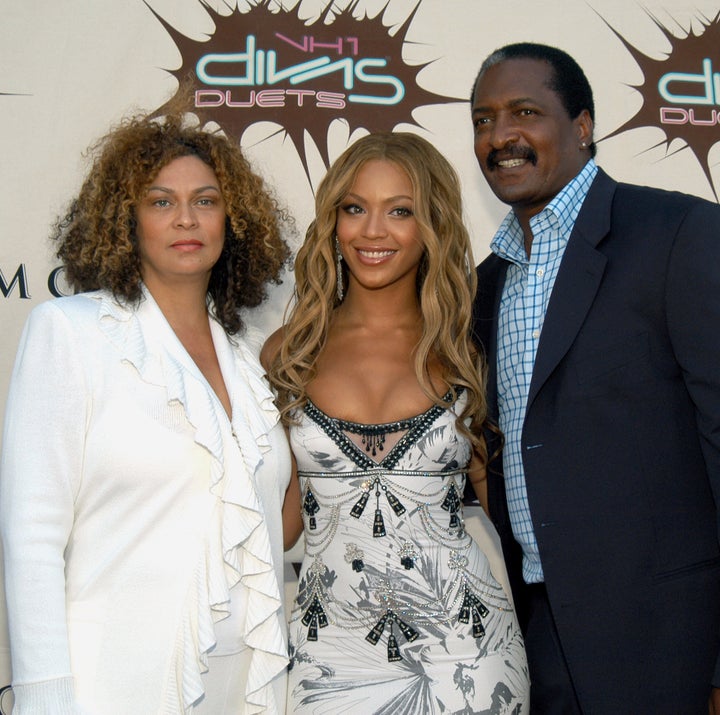 Matthew Knowles (right) with his daughter Beyoncé and ex-wife Tina Knowles in 2003.