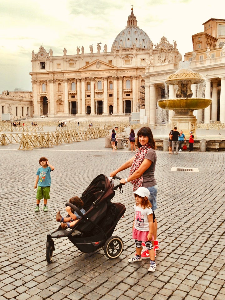 The author on a family stroll in Vatican City