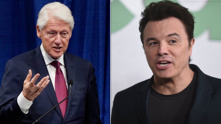 The real Bill Clinton, left, and Seth MacFarlane when he's not impersonating him.