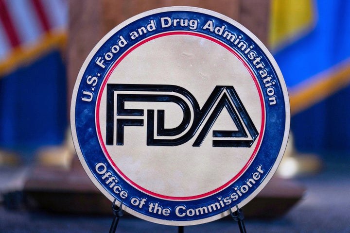 FILE - The Food and Drug Administration seal is seen at the Hubert Humphrey Building Auditorium in Washington, April 22, 2025. (AP Photo/Jose Luis Magana, File)