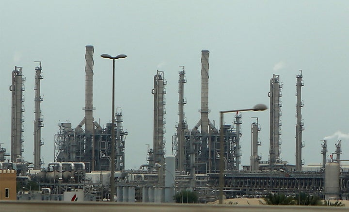 A file picture taken on November 21, 2014 shows Kuwait's largest oil refinery at the Al-Ahmadi complex, about 40 kilometres (25 miles) south of the capital Kuwait City. (Photo by -/AFP via Getty Images)
