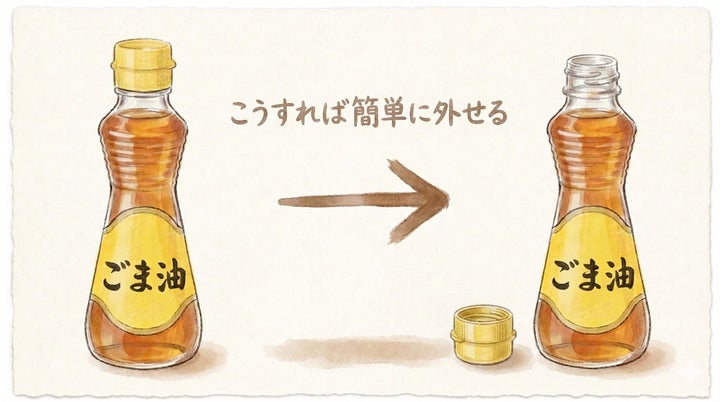 こうすれば簡単にびんの蓋が外せる