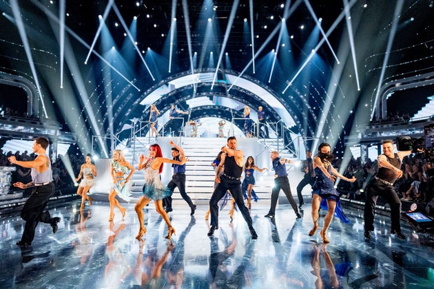 Strictly Come Dancing's troupe of professionals performing a group routine last year