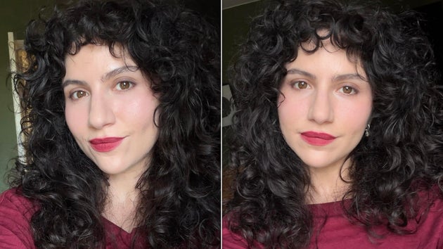 Aidan Milan in the lip and cheek tint