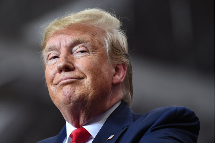 President Donald Trump speaks during a rally in Monroe, Louisiana in 2019.